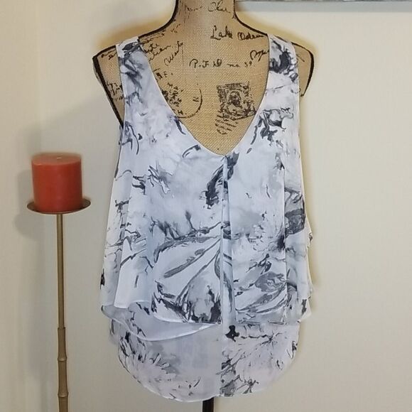 Sioni Platinum/grey sleeveless boho gypsy top Small - Picture 1 of 6